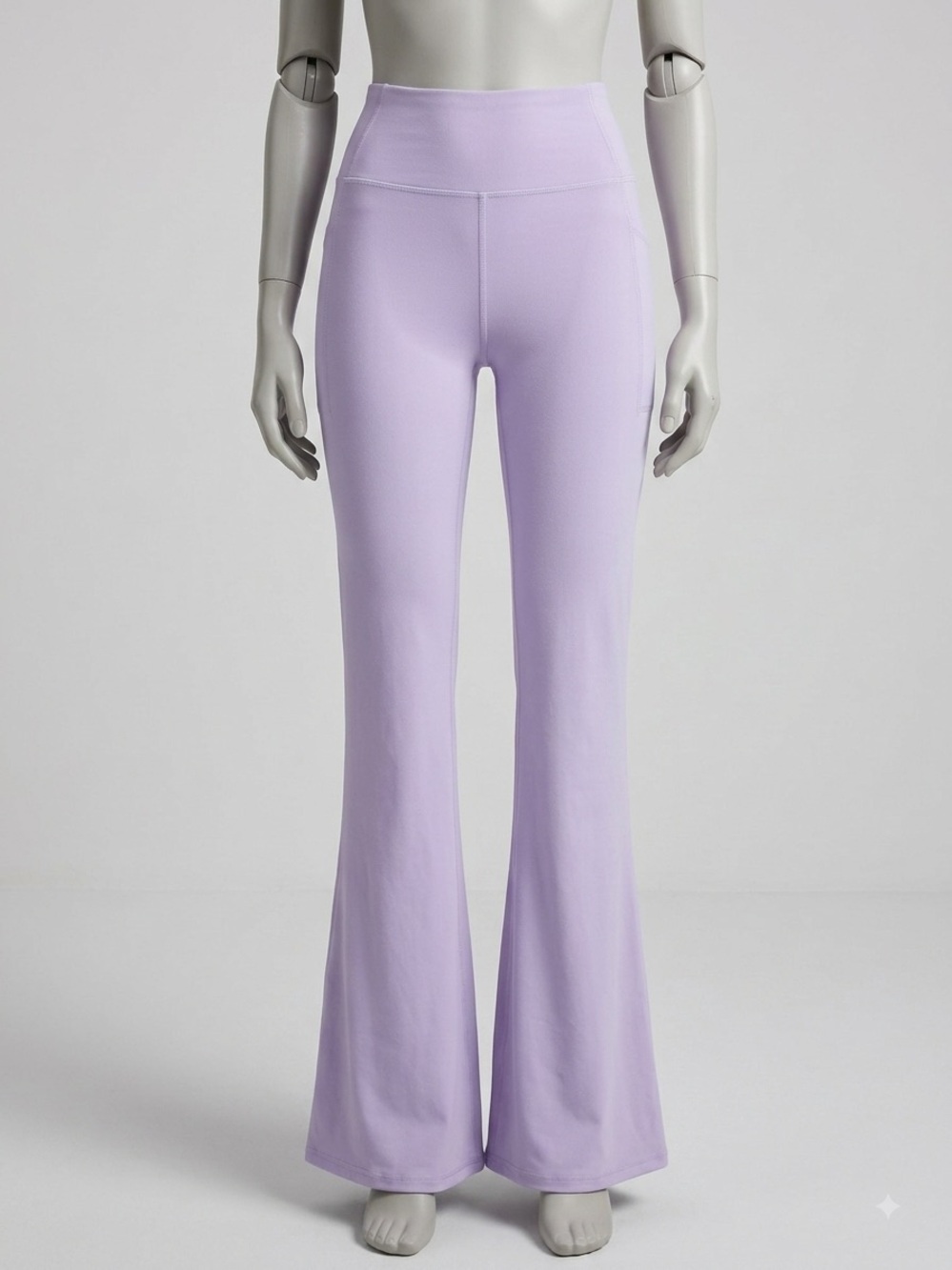 High-Waist Lavender Flare Leg Pants